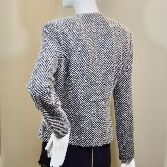 St. John by Marie Gray Herringbone Cashmere Blend Jacket  πΊπΈ US made - Picture 11 of 14